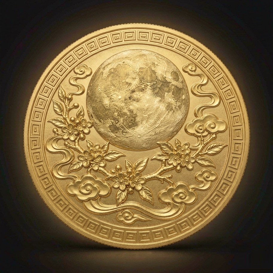 金币定制正面浮雕展示